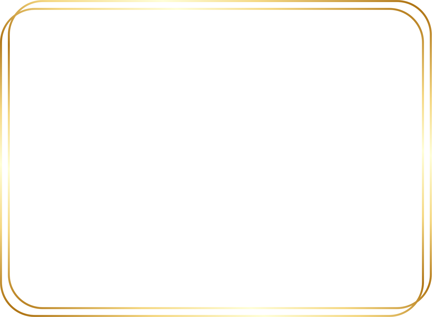 Gold Rectangle Border Curved Corner